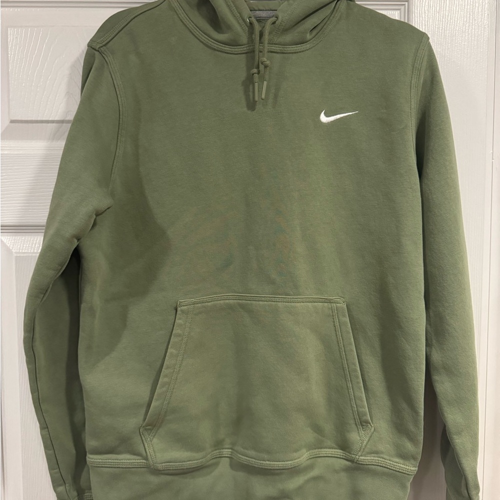 Nike Olive Green Hoodie with Gray Accents